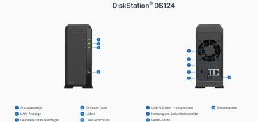 Synology DiskStation DS124 1-Bay NAS-Server Leergehäuse
