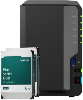 Synology DS225+ Diskstation incl. 12TB (2 x 6TB) HAT3300-6T SATA HDD Plus Series NAS RAID Server
