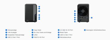 Synology DS225+ Diskstation incl. 8TB (2 x 4TB) HAT5300-4T SATA HDD Enterprise Series NAS RAID Server