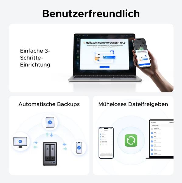 Ugreen NASync DXP2800 2-Bay NAS System RAID Server - Leergehäuse -