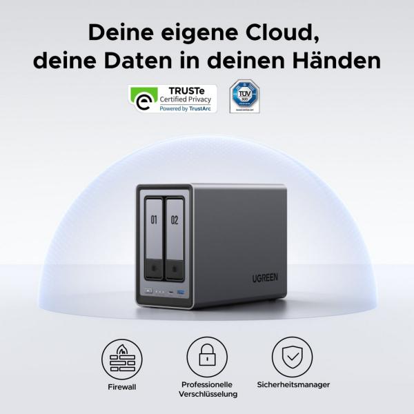 Ugreen NASync DXP2800 2-Bay NAS System RAID Server - Leergehäuse -